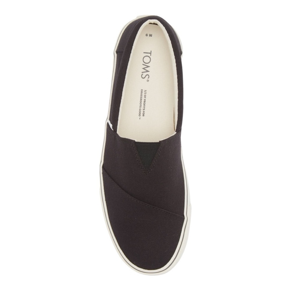 ♥️Toms♥️Men’s Alpargata Black & White Slip-On Sneaker Size (7.5) Med Width - Picture 4 of 11